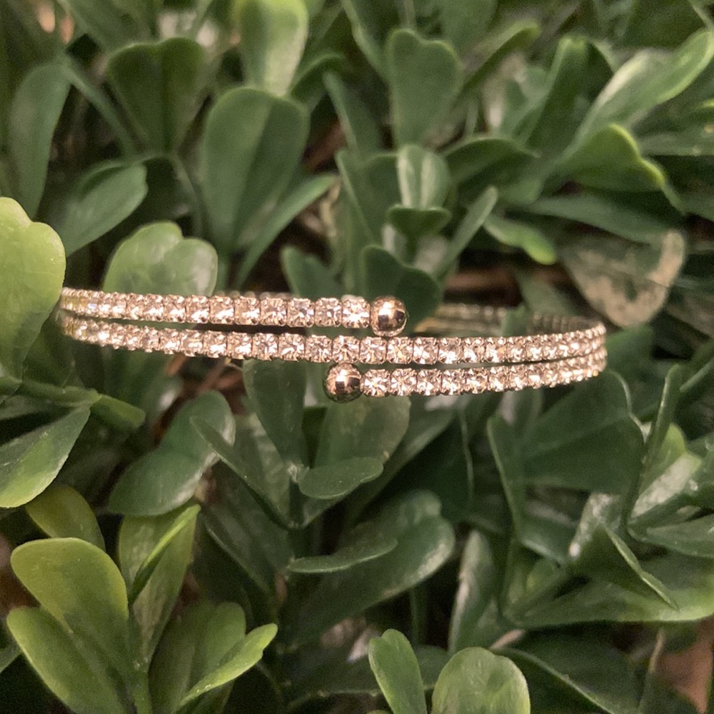 Crystal Silver-Tone Wrap Bracelet